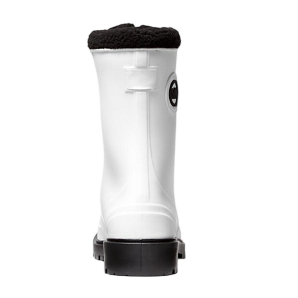 Michael Kors Whute Montaigne Faux Shearling-Lined PVC Rain Boot Size 6 - Picture 3 of 12